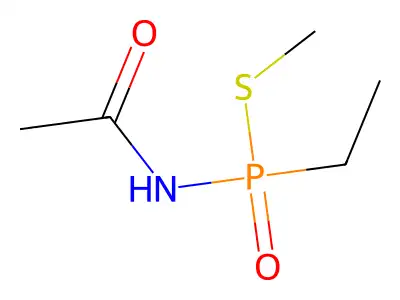 Phosphonamidothioic acid, N-acetyl-P-ethyl-, S-methyl ester structure