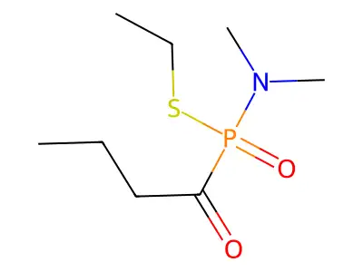 Phosphonamidothioic acid, P-ethyl-N-(1-oxobutyl)-, S-ethyl ester structure