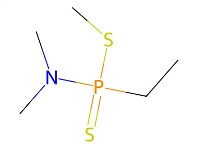 Methyl P-ethyl-N,N-dimethylphosphonamidodithioate structure