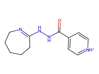 N'-(3,4,5,6-tetrahydro-2H-azepin-7-yl)pyridin-1-ium-4-carbohydrazide structure