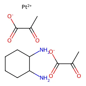 Platinum (II), (cyclohexane-1,2-diammine)dipyruvato- structure