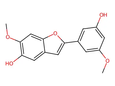 2-(3-Hydroxy-5-methoxyphenyl)-6-methoxy-5-benzofuranol structure
