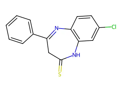 2H-1,5-Benzodiazepine-2-thione, 8-chloro-1,3-dihydro-4-phenyl- structure