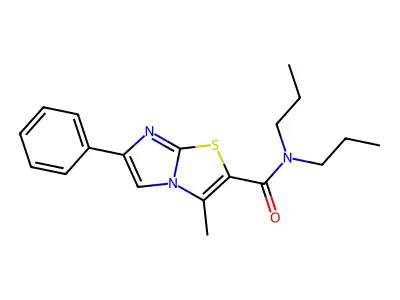 3-methyl-6-phenyl-N,N-dipropylimidazo[2,1-b][1,3]thiazole-2-carboxamide structure