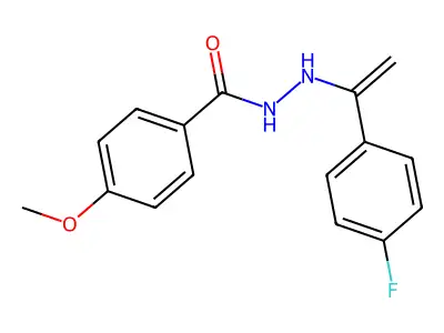 N'-[1-(4-fluorophenyl)ethenyl]-4-methoxybenzohydrazide structure