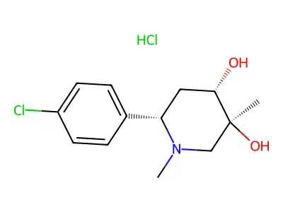 1,3-Dimethyl-3-alpha,4-beta-piperidinediol hydrochloride structure