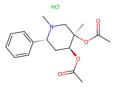 3,4-Piperidinediol, 1,3-dimethyl-6-phenyl-, diacetate (ester), hydrochloride, (3-alpha,4-beta,6-alpha)- structure