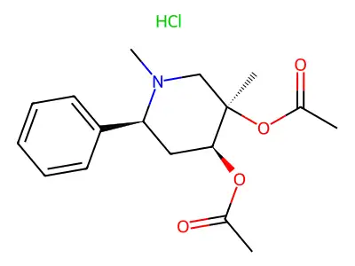 3,4-Piperidinediol, 1,3-dimethyl-6-phenyl-, diacetate (ester), hydrochloride, (3-alpha,4-beta,6-beta)- structure