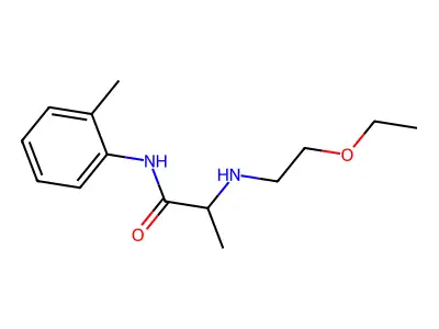 o-Propionotoluidide, 2-(2-ethoxyethylamino)- structure