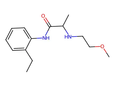 Propionanilide, 2'-ethyl-2-(2-methoxyethylamino)- structure