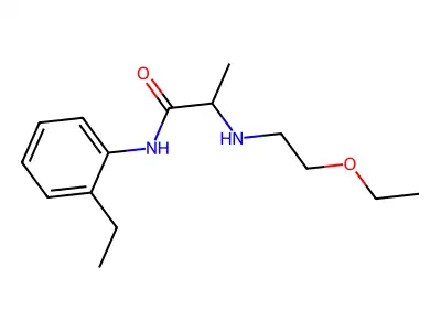 Propionanilide, 2-(2-ethoxyethylamino)-2'-ethyl- structure
