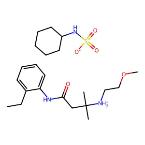 Butyranilide, 2'-ethyl-3-(2-methoxyethyl)amino-3-methyl-, cyclohexane sulfamate structure