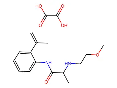 Propionanilide, 2'-isopropenyl-2-(2-methoxyethylamino)-, oxalate structure