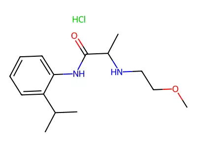 Propionanilide, 2'-isopropyl-2-(2-methoxyethylamino)-, hydrochloride structure