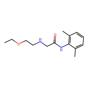 2',6'-Acetoxylidide, 2-(2-ethoxyethylamino)- structure