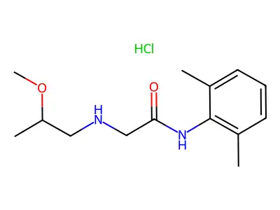 2',6'-Acetoxylidide, 2-(2-methoxypropylamino)-, hydrochloride structure