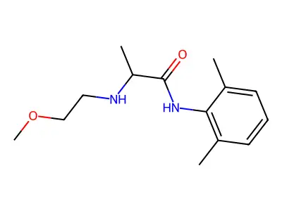 2',6'-Propionoxylidide, 2-(2-methoxyethylamino)- structure