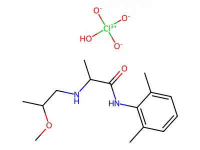 2',6'-Propionoxylidide, 2-(2-methoxypropylamino)-, perchlorate structure