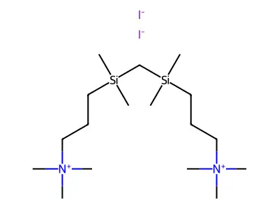 3,3'-(Methylenebis(dimethylsilylene))bis(N,N,N-trimethyl-1-propanaminium) diiodide structure