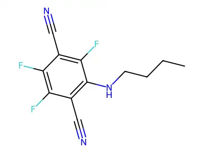 1,4-Benzenedicarbonitrile, 2-(butylamino)-3,5,6-trifluoro- structure