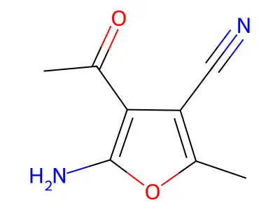 4-Acetyl-5-amino-2-methyl-3-furancarbonitrile structure