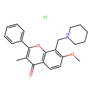 Flavone, 7-methoxy-3-methyl-8-(piperidinomethyl)-, hydrochloride structure