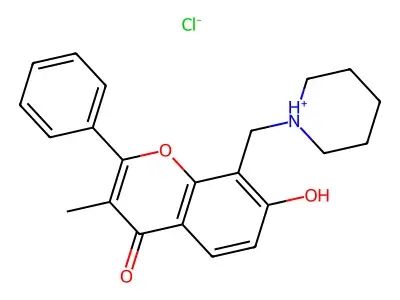 Flavone, 7-hydroxy-3-methyl-8-(piperidinomethyl)-, hydrochloride structure