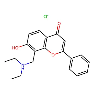 Flavone, 8-(diethylamino)methyl-7-hydroxy-, hydrochloride structure