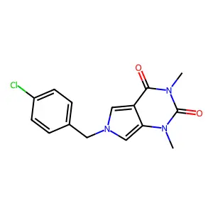6-(4-chlorobenzyl)-1,3-dimethyl-1H-pyrrolo[3,4-d]pyrimidine-2,4(3H,6H)-dione structure