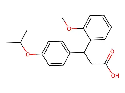 3-(2-Methoxyphenyl)-3-[4-(propan-2-yloxy)phenyl]propanoic acid structure