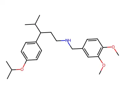 (3,4-dimethoxybenzyl)[3-(4-isopropoxyphenyl)-4-methylpentyl]amine structure