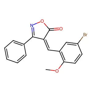 (4Z)-4-(5-bromo-2-methoxybenzylidene)-3-phenyl-1,2-oxazol-5(4H)-one structure