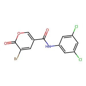 5-bromo-N-(3,5-dichlorophenyl)-6-oxopyran-3-carboxamide structure