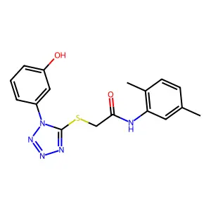 N-(2,5-dimethylphenyl)-2-[1-(3-hydroxyphenyl)tetrazol-5-yl]sulfanylacetamide structure