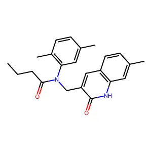 N-(2,5-dimethylphenyl)-N-[(7-methyl-2-oxo-1H-quinolin-3-yl)methyl]butanamide structure