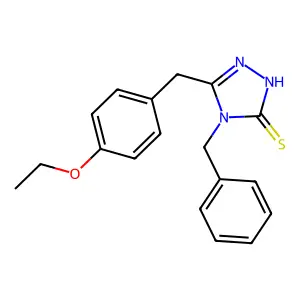 4-benzyl-5-(4-ethoxybenzyl)-4H-1,2,4-triazole-3-thiol structure