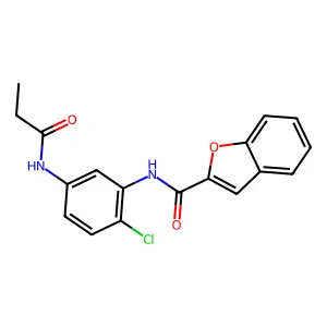 N-[2-chloro-5-(propanoylamino)phenyl]-1-benzofuran-2-carboxamide structure