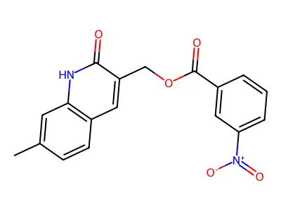 (7-methyl-2-oxo-1H-quinolin-3-yl)methyl 3-nitrobenzoate structure