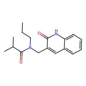 2-methyl-N-[(2-oxo-1H-quinolin-3-yl)methyl]-N-propylpropanamide structure