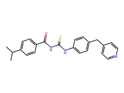 4-propan-2-yl-N-[[4-(pyridin-4-ylmethyl)phenyl]carbamothioyl]benzamide structure