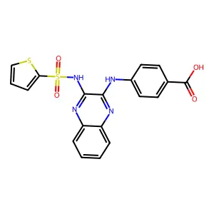 4-((3-(Thiophene-2-sulfonamido)quinoxalin-2-yl)amino)benzoic acid structure