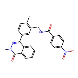 N-[[2-methyl-5-(3-methyl-4-oxophthalazin-1-yl)phenyl]methyl]-4-nitrobenzamide structure