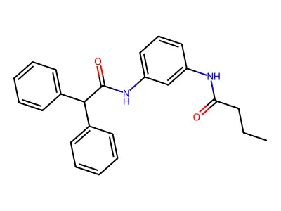 N-[3-[(2,2-diphenylacetyl)amino]phenyl]butanamide structure