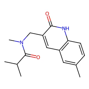 N,2-dimethyl-N-[(6-methyl-2-oxo-1H-quinolin-3-yl)methyl]propanamide structure