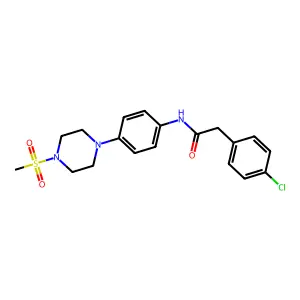 2-(4-chlorophenyl)-N-[4-(4-methylsulfonylpiperazin-1-yl)phenyl]acetamide structure