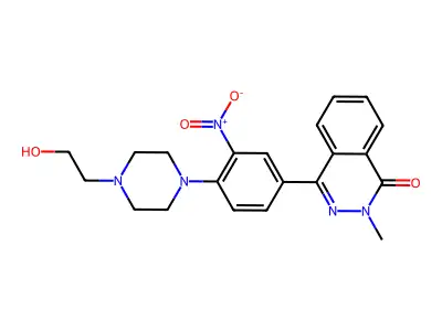 4-[4-[4-(2-Hydroxyethyl)piperazin-1-yl]-3-nitrophenyl]-2-methylphthalazin-1-one structure