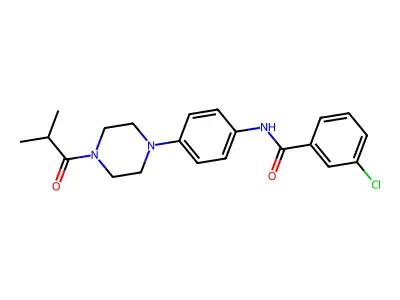 3-chloro-N-[4-[4-(2-methylpropanoyl)piperazin-1-yl]phenyl]benzamide structure