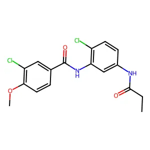 3-chloro-N-[2-chloro-5-(propanoylamino)phenyl]-4-methoxybenzamide structure