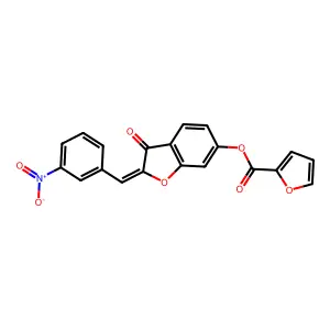 (Z)-2-(3-nitrobenzylidene)-3-oxo-2,3-dihydrobenzofuran-6-yl furan-2-carboxylate structure