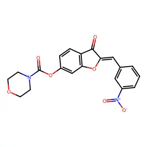 (Z)-2-(3-nitrobenzylidene)-3-oxo-2,3-dihydrobenzofuran-6-yl morpholine-4-carboxylate structure